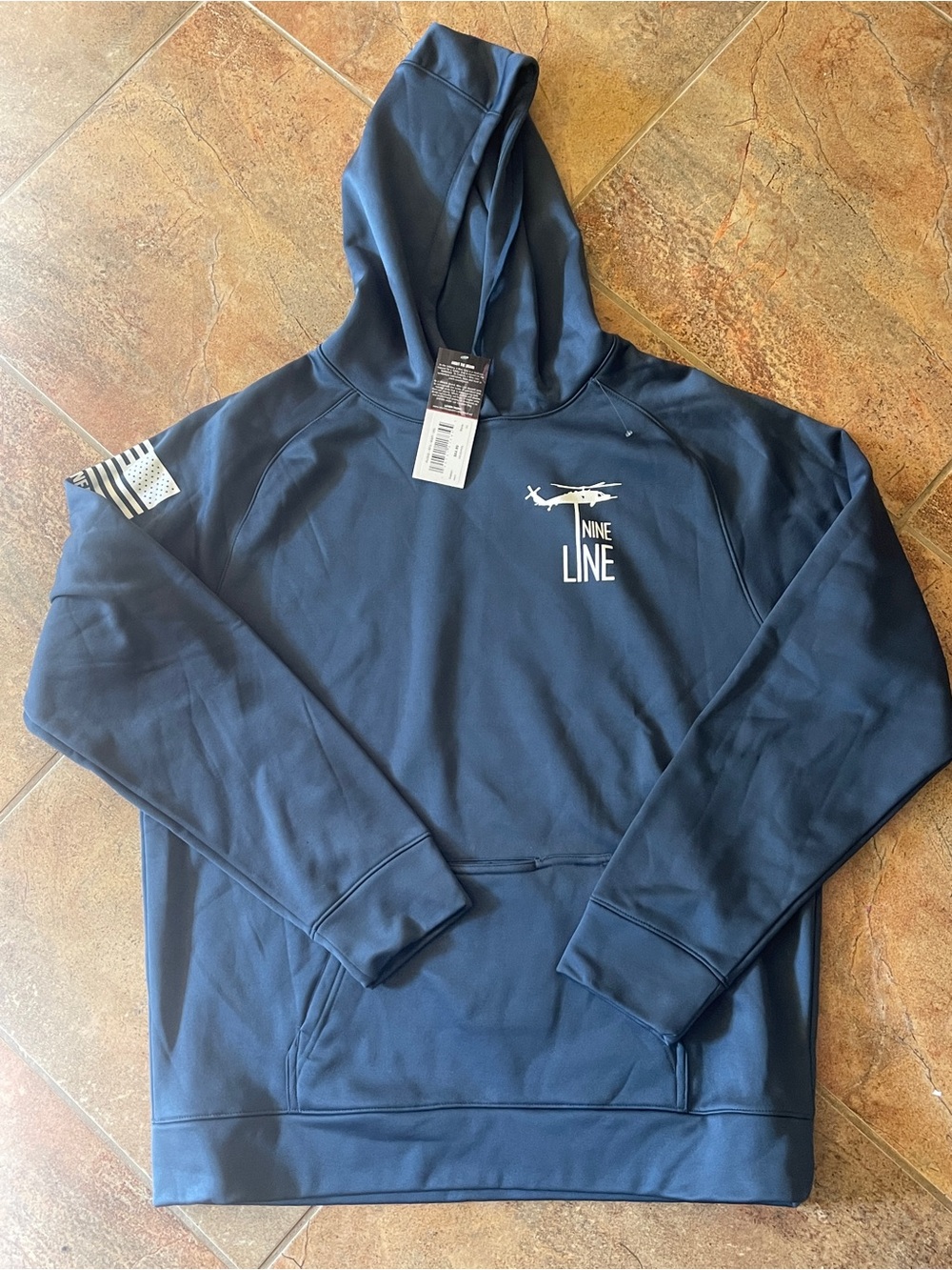 Nine Line Navy Hooded Pullover Sweatshirt